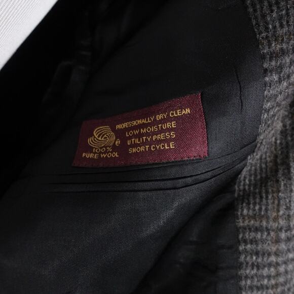 Vintage Jos A Bank Blazer Sport Coat Mens 40 Plaid Camel Hair Kent Two Button - Picture 11 of 12